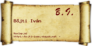 Bőjti Iván névjegykártya